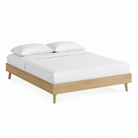 Cadre de lit double chêne clair en MDF rectangulaire 160 x 200 cm